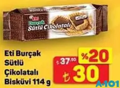 ETİ BURÇAK SÜTLÜ ÇİKOLATALI BİSKÜVİ 114 G fiyat ve kampanya bilgisi